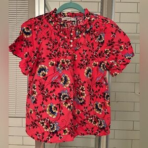 Loft short sleeve floral blouse